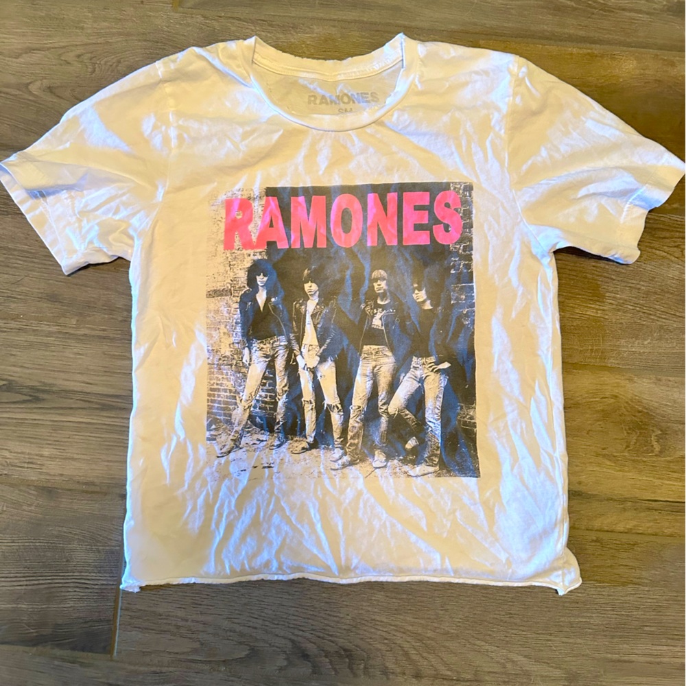 White Ramones band tee